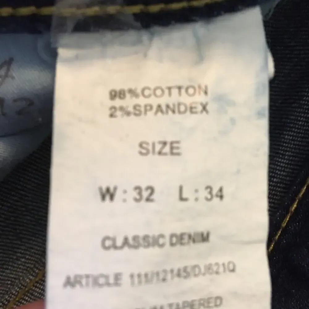Pierre Cardin Jeans Classic Denim Slim Tapered 32x34 Button Fly 5 Pocket Design